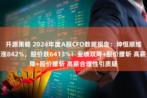 开源策略 2024年度A股CFO数据报告：坤恒顺维CFO牟兰薪酬涨842%，股价跌6413%！业绩双降+股价腰斩 高薪合理性引质疑