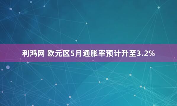 利鸿网 欧元区5月通胀率预计升至3.2%